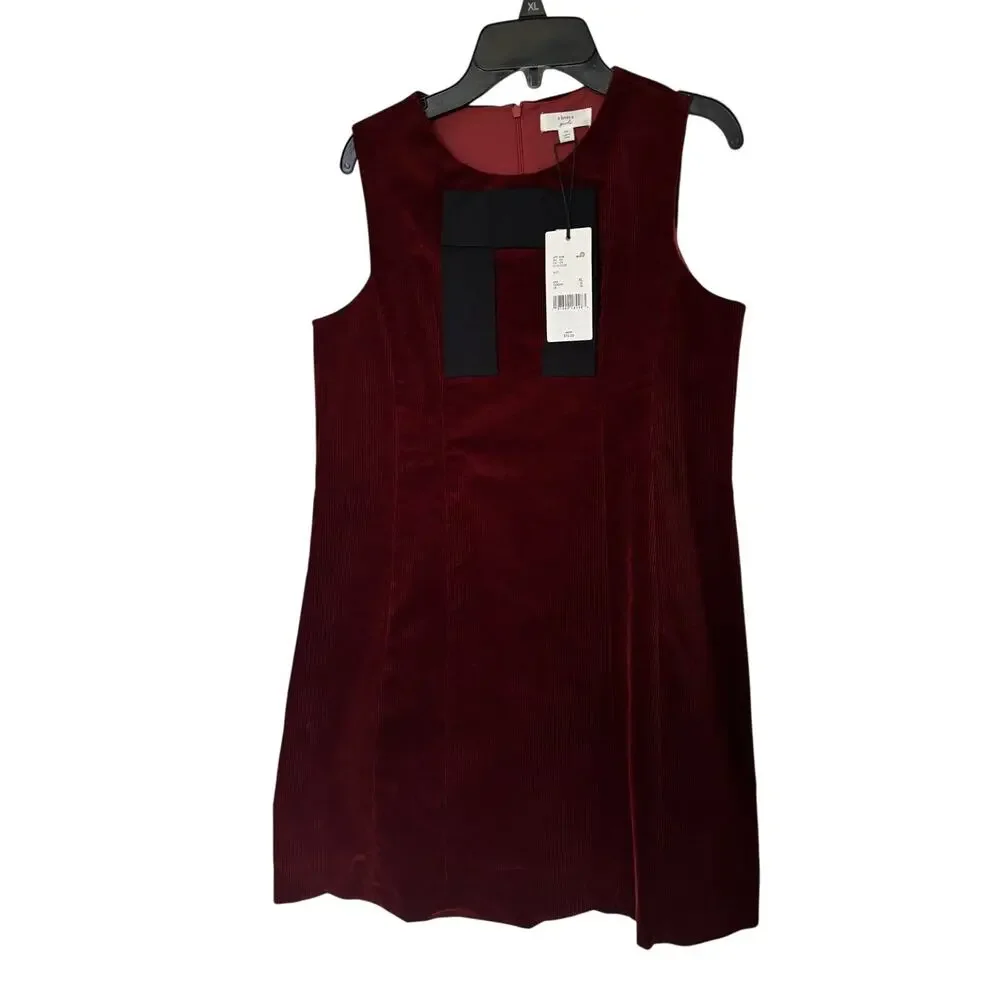 Charming A Loves A Girls Corduroy Jumper Dress, Wine Red SIZE XL 14